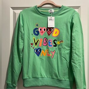 Lola + The Boys Green 'Good Vibes Only Sweatshirt